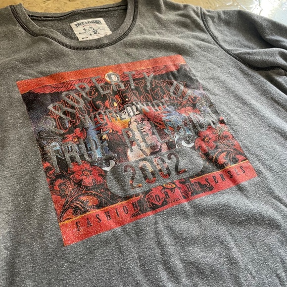 True Religion Gray Graphic Reverse Weave Sweatshirt - Picture 3 of 6